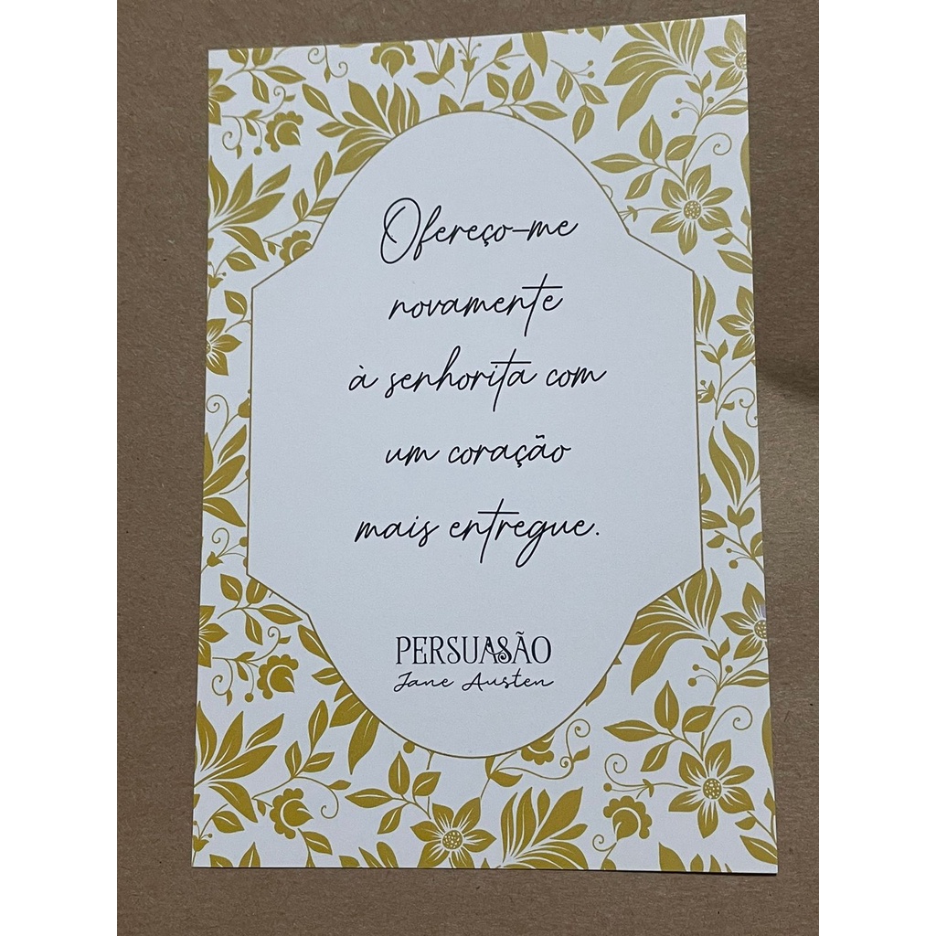 Card - marcador de livro original -  persuasão - Jane Austen - card do clube da carina
