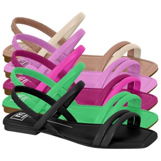 Sandalia Rasteira Moleca Feminina Casual Elastico Calce Facil Original