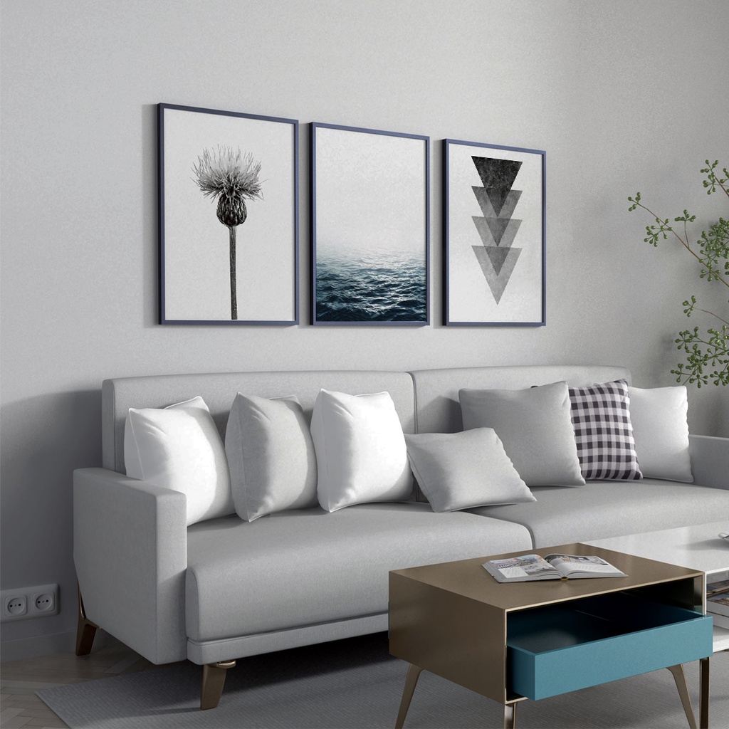 Quadro Decorativo Sala De Estar Quarto Moderno Grande Moldura — imagem 2 de 2