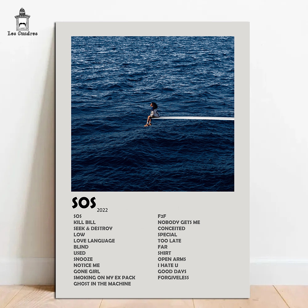 Quadro Placa Decorativa SZA SOS em MDF 28x20cm em Oferta na Shopee