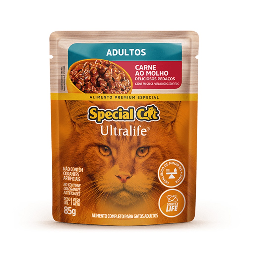 Ração Úmida Special Cat Sachê Carne Para Gatos Adultos
