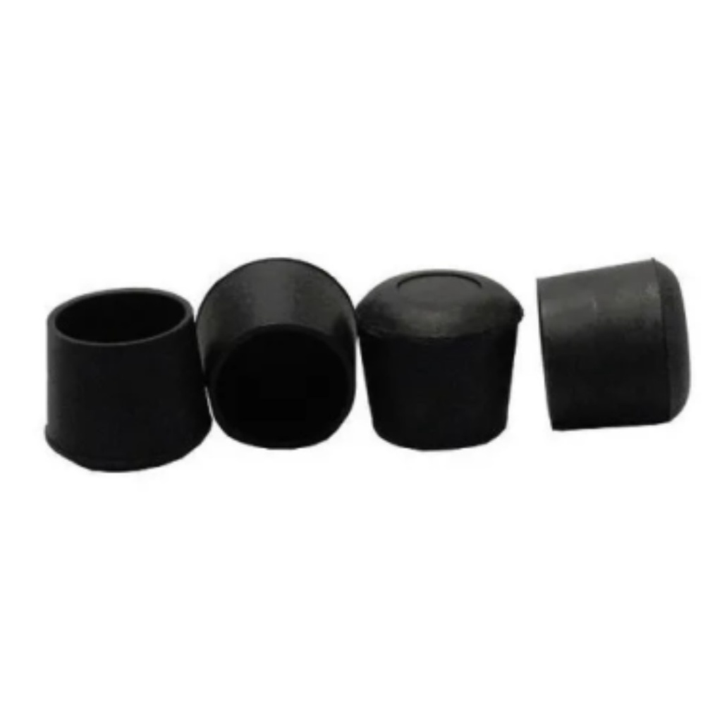 Ponteira Externa Redonda de Borracha Preta 1/2"  12MM KIT 4 UND