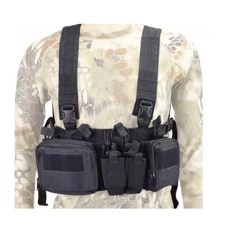 Colete Chest Rig Tático Militar Airsoft Paintball Com Bolsos em Oferta na Shopee