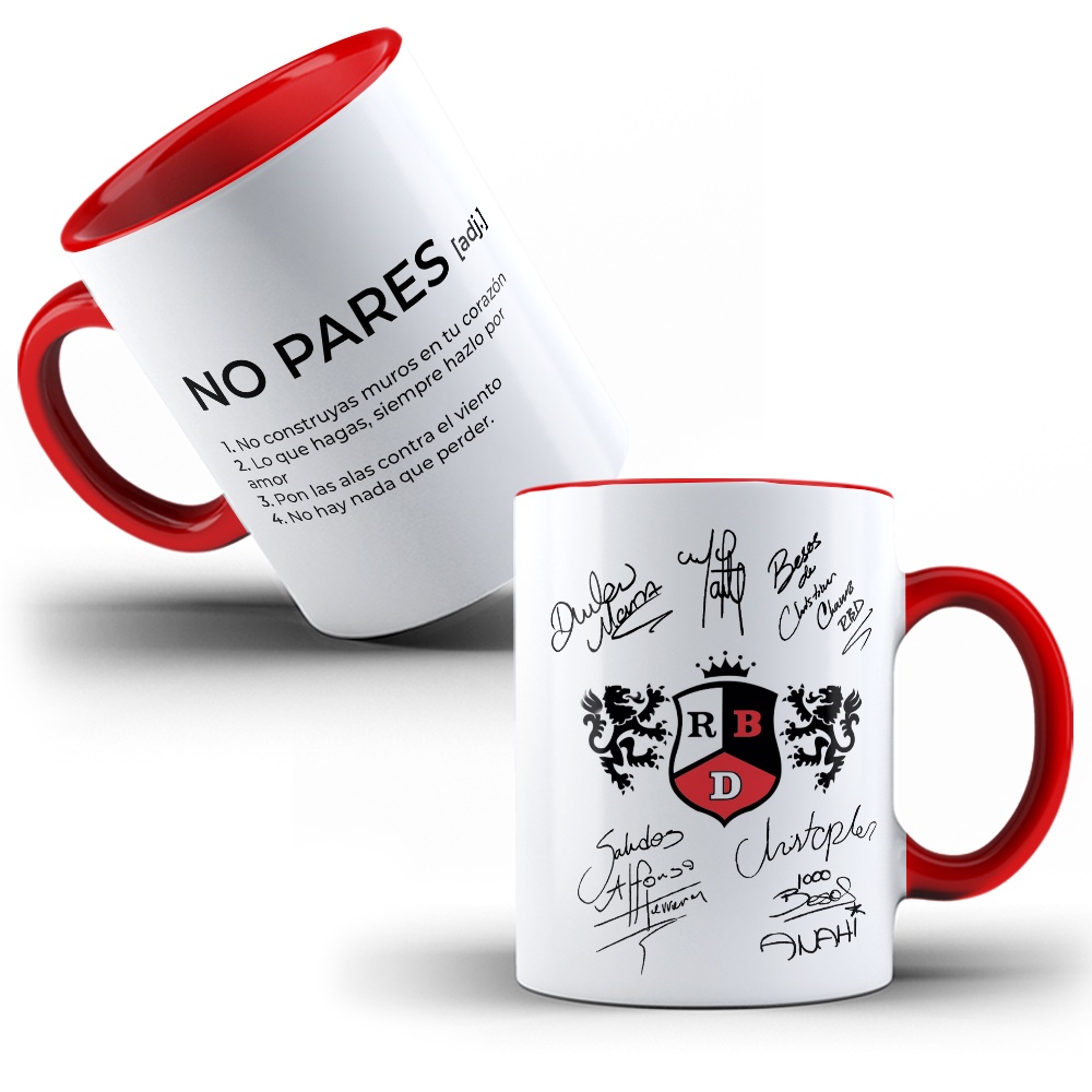 Caneca de Porcelana Música No Pares RBD c/ Autógrafos (Novela Rebelde) em Oferta na Shopee