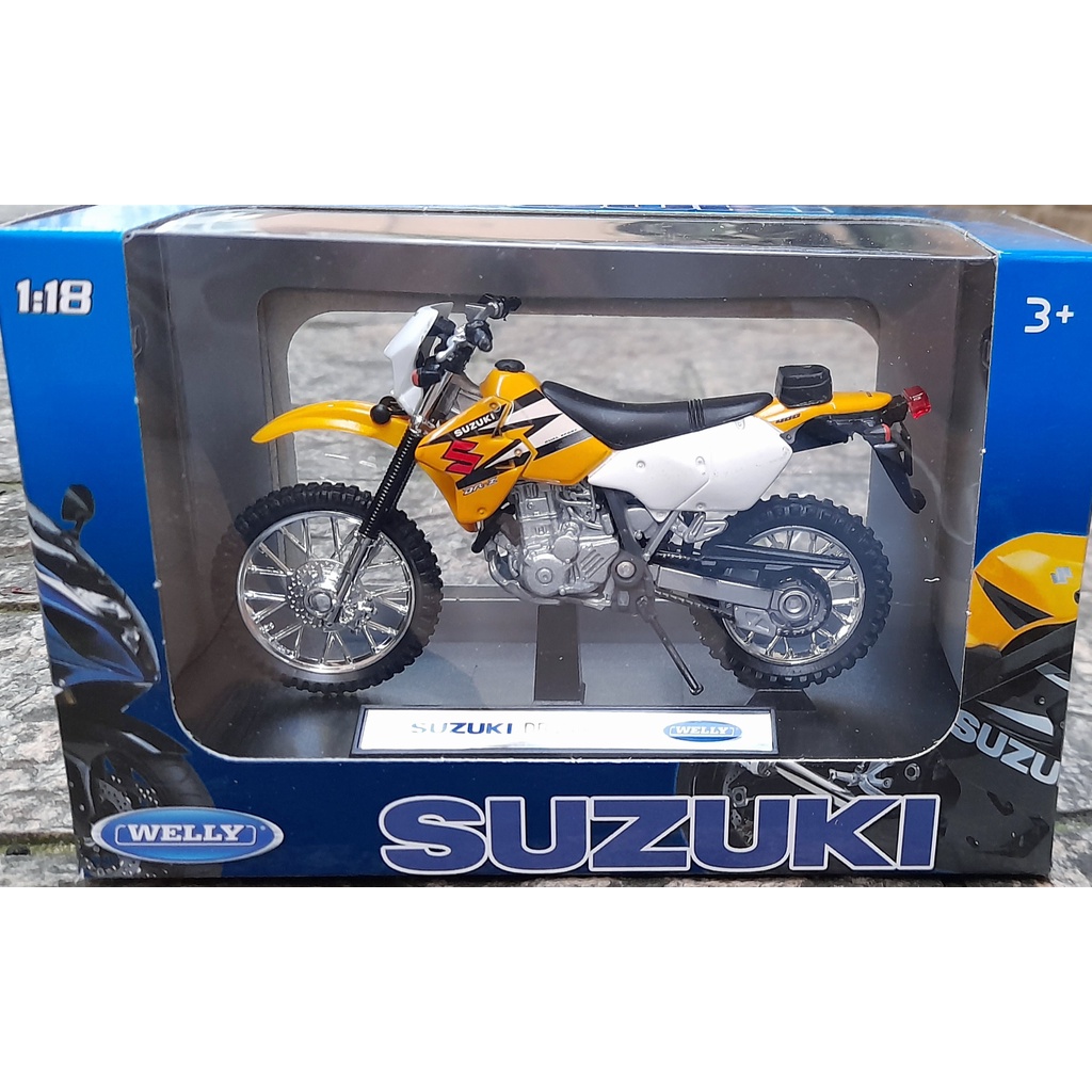 Miniatura Moto Trilha Suzuki DR Z400S 1:18 Welly.
