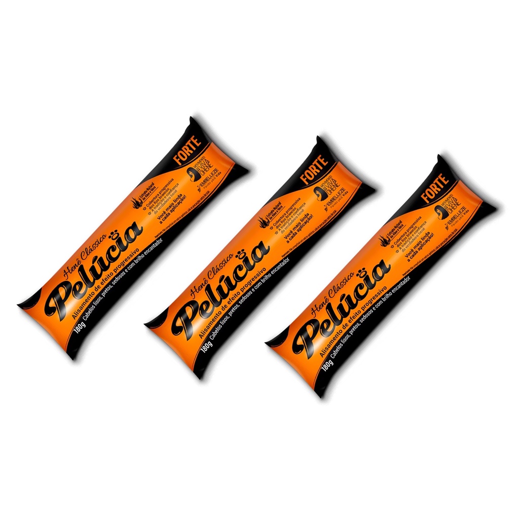 Hene Pelúcia Gel Preto Forte 03x180gr Bisnaga Alisante em Oferta na Shopee