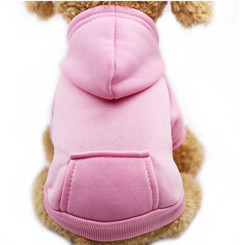 Moletom pet rosa com capuz para cachorro e gato