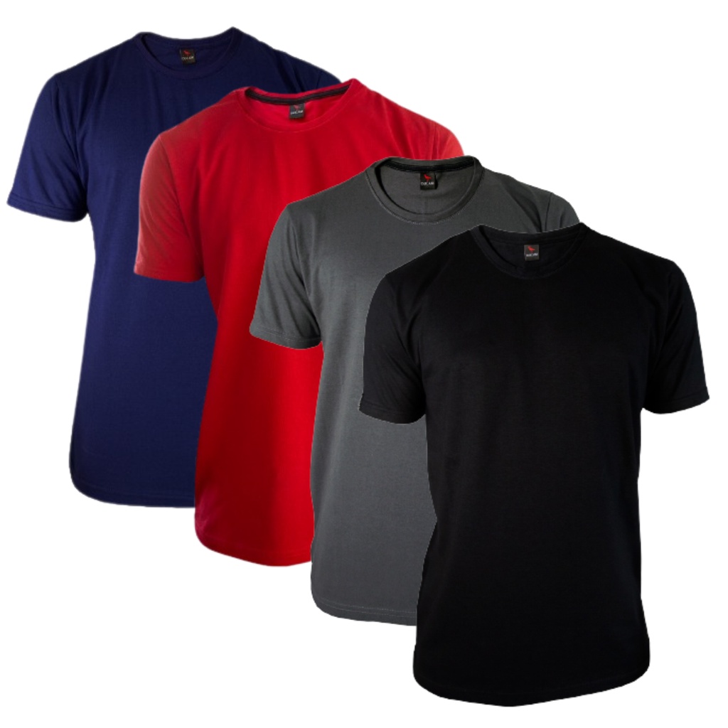 Kit 4 Camiseta Masculina Lisa 30.1  Promoção Sortida Basica Academia Treino