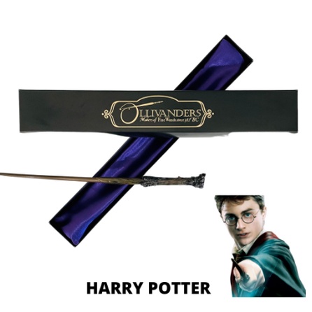 Varinha Luxo Harry Potter + Carta + Mapa do Marot + Bilhete + Feitiços.