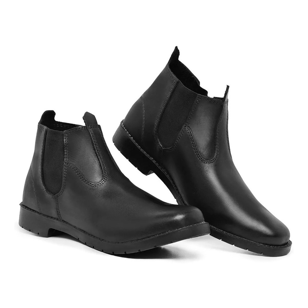 Botina Masculina Couro Legitimo Solado De Pneu Resistente