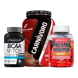 Kit Carnívoro Isolate Beef Protein 900g + Bcaa + Thermo Abdomen Body Action