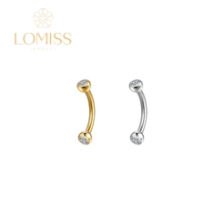 piercing Barbell Curvo Aço Cirúrgico com Zircônia Cravada Lomiss piercing