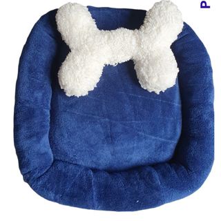 Cama Pet Luxo de Mantinha Quadrada  porte grande 60x60 Com Ossinho em Oferta na Shopee