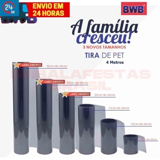 Bobina tira acetato pet transparente 4 METROS bolo 5cm - 10cm - 15cm - 20cm - 25cm - 30cm em Oferta na Shopee