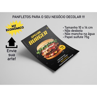 100 Panfletos flyers 10x14cm coloridos 1 lado papel fotográfico 120g brilhante não desbota não mancha