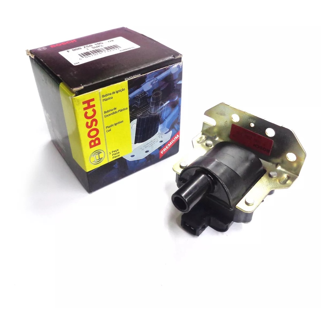 Bobina de Ignicao Conector 2 Pinos Bosch Volkswagen Gol Parati Saveiro Santana Quantum Motor AP Mi 1.6 1.8 2.0 377905105D F000ZS0105 BI0016MM