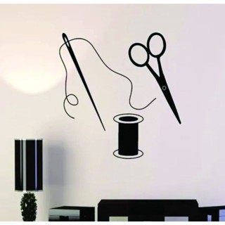 Adesivo De Coração Parede - Sala Atelie Costura Linha Agulha 20x20