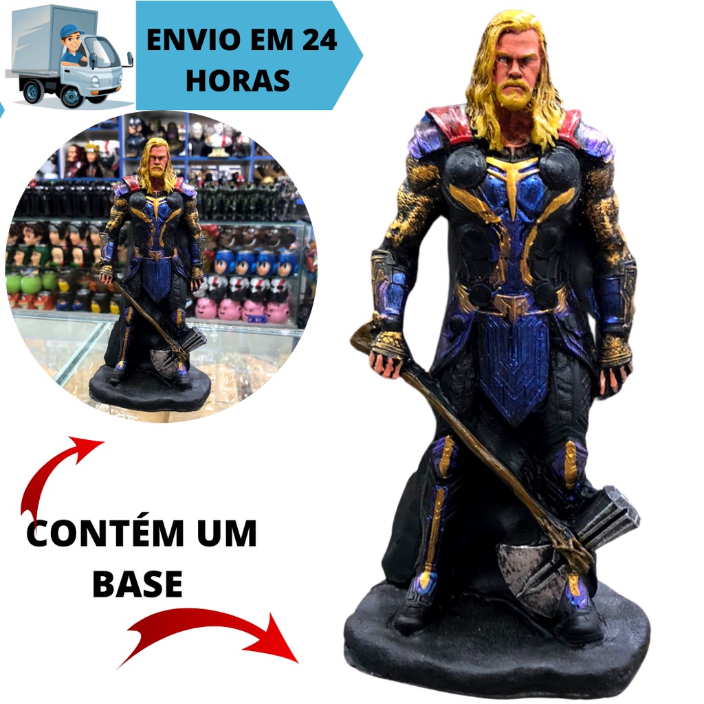 Boneco Estátua De Resina Thor Marvel Vingadores Resina Original