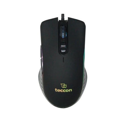 Mouse com fio USB luzes led 7 botões RGB 6400 dpi M710 Gamer com LED formato ergonômico design moderno praticidade no uso cabo reforçado revestido em malha filtro contra interferências permite movimento rápido preciso mouse barato melhor custo beneficio