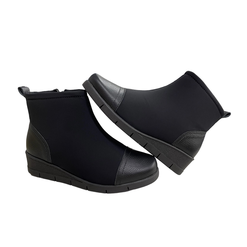 Bota Feminina Anabela Tipo Ortopédica Lycra Usaflex 0521
