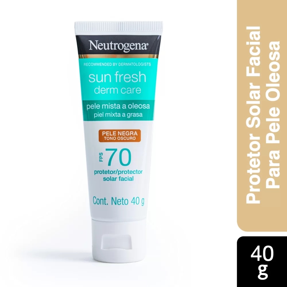 Protetor Solar Facial Neutrogena Sun Fresh Pele Mista a Oleosa Cor Negra Fps 70 (40g)