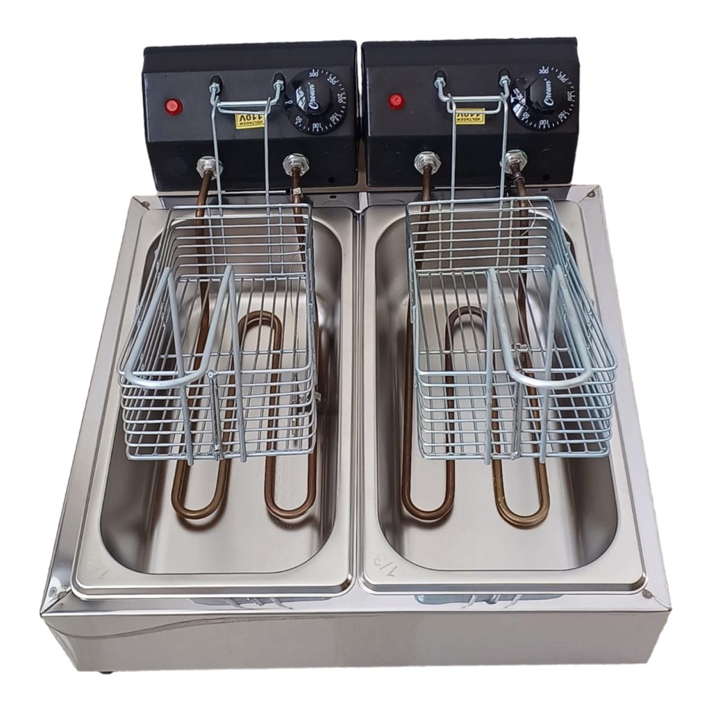 Fritadeira Elétrica 6 litros 2 cubas de 3L cada Profissional Bar/Lanchonete