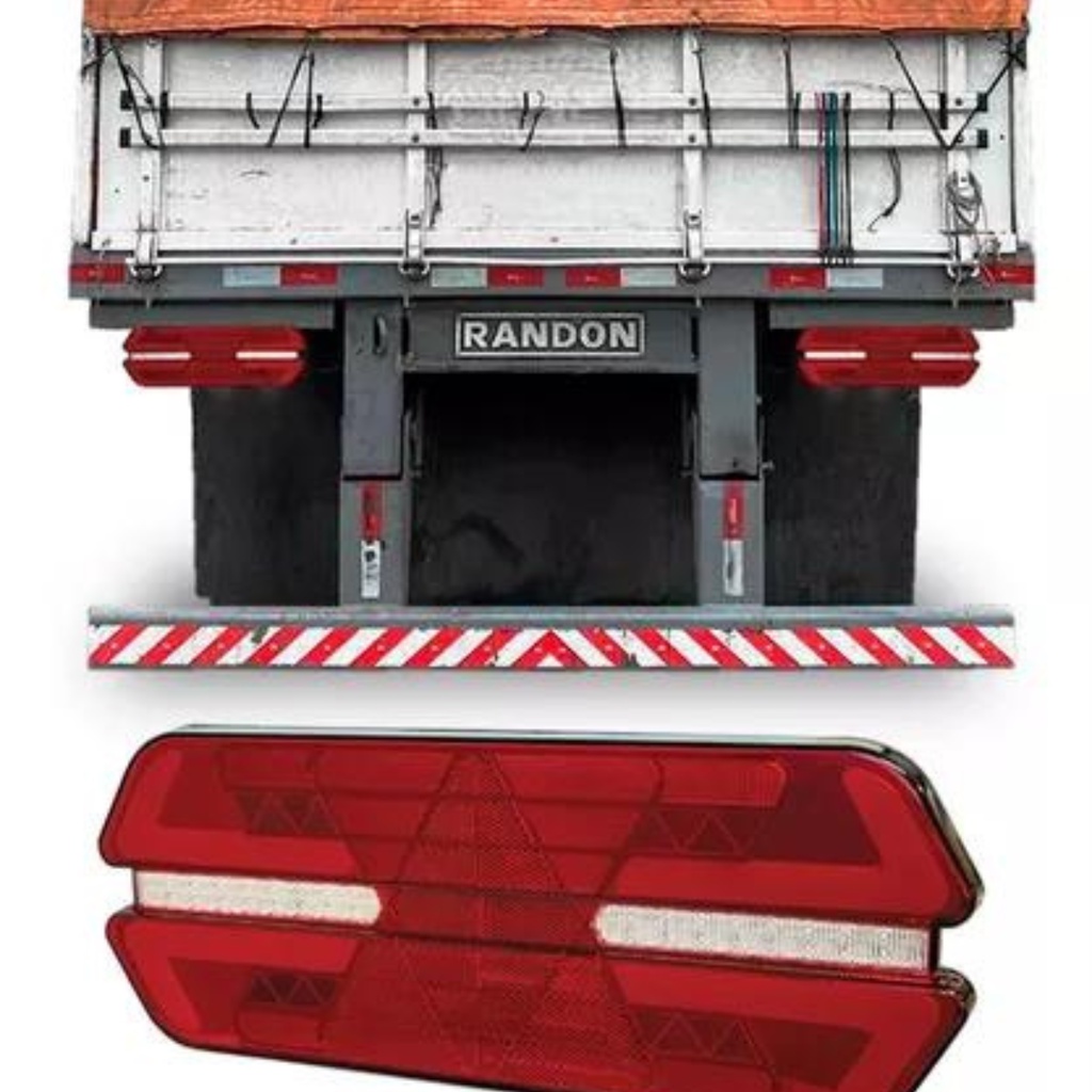 Lanterna Carreta Triplo X Led Bivolt Universal Sequencial Le