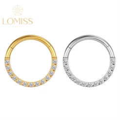 Piercing Argola Septo Rook Conch Nariz Clik Aço Cirúrgico PVD zirconia Lateral Lomiss