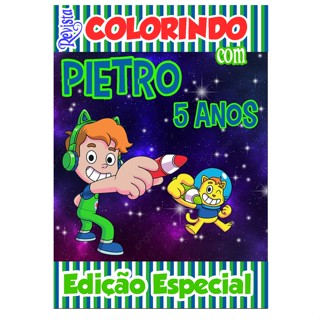 Livro De Colorir Personalizado / Revistinha de Colorir - Tema: Gato Galáctico