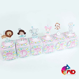 Caixa Cubo Pop Up Com LETRA Circo Rosa em Oferta na Shopee