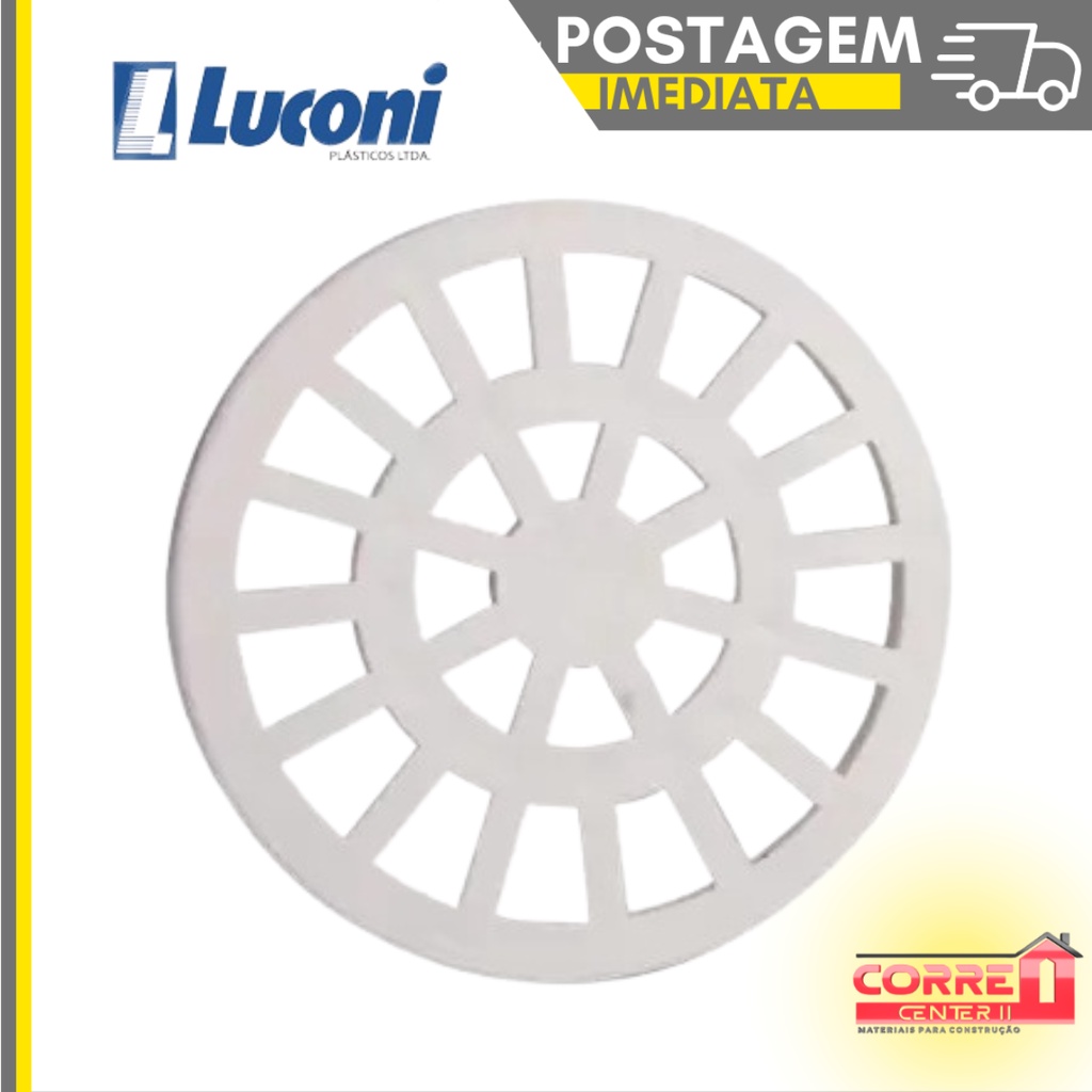 Grelha Ralo Pvc Branco Fixo Redondo 10x10 em Oferta na Shopee