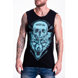Regata Caveira Lobo Punk Algodao 30.1 Estampada Unissex Tumblr Corte a Laser Promoção em Oferta na Shopee