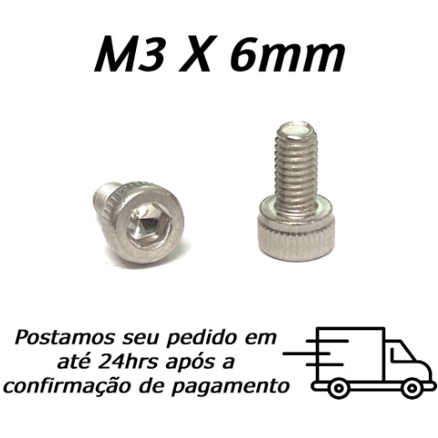 Parafuso Allen M3 X 6mm Inox