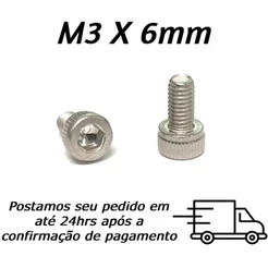 Parafuso Allen M3 X 6mm Inox