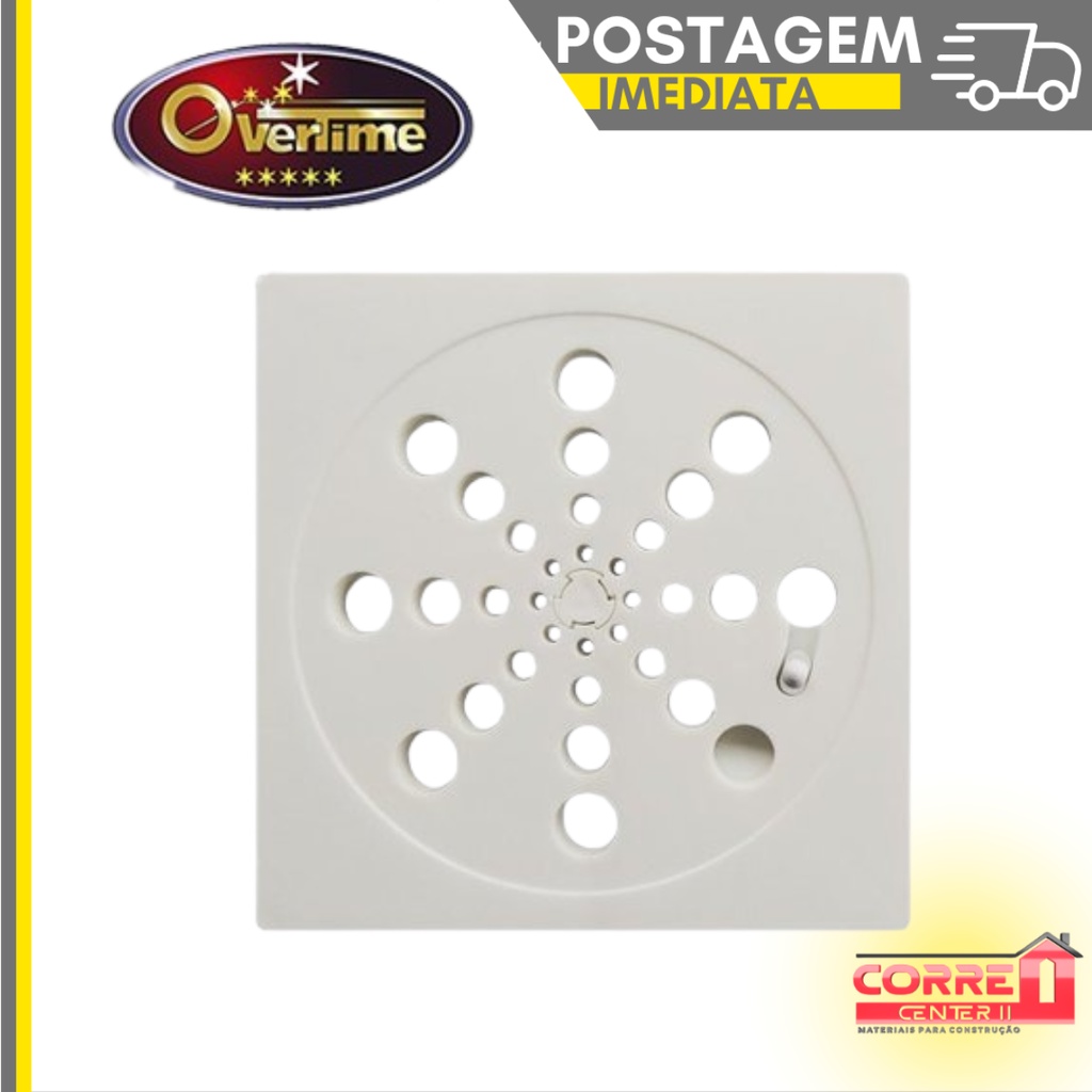 Grelha Ralo ( PLASTICO QUADRADO )10x10 De Plastico Branco Abre E Fecha /Overtime