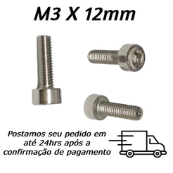 Parafuso Allen Cabeça Cilíndrica M3 X 12mm Inox