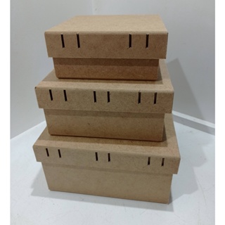 Kit Criativo: 3 Caixas com Passa Fita em MDF Cru para Pintura Artesanato Personalização em Oferta na Shopee