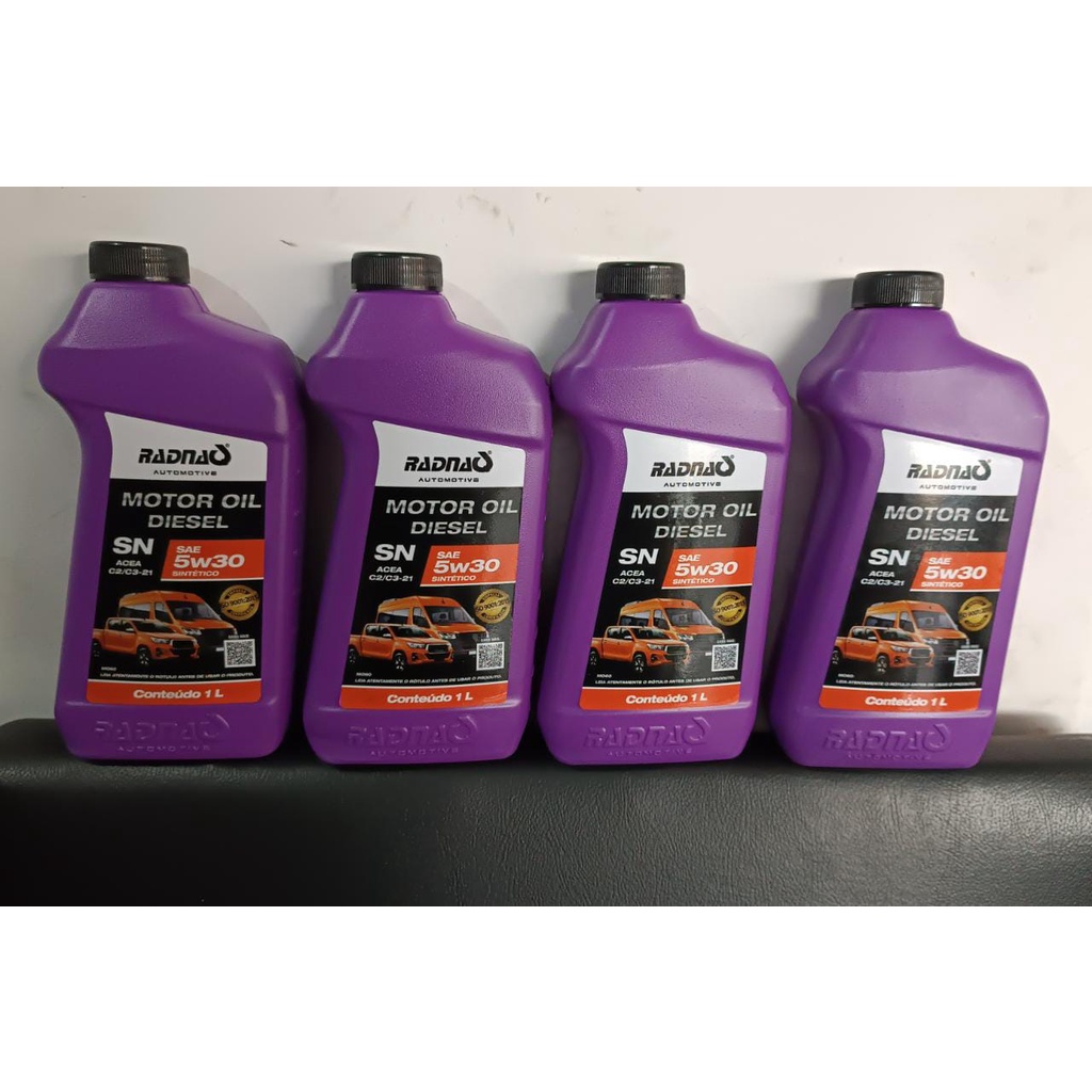 KIT COM 4 LITROS ÓLEO MOTOR OIL DIESEL COM DPF RADNAQ 5W30