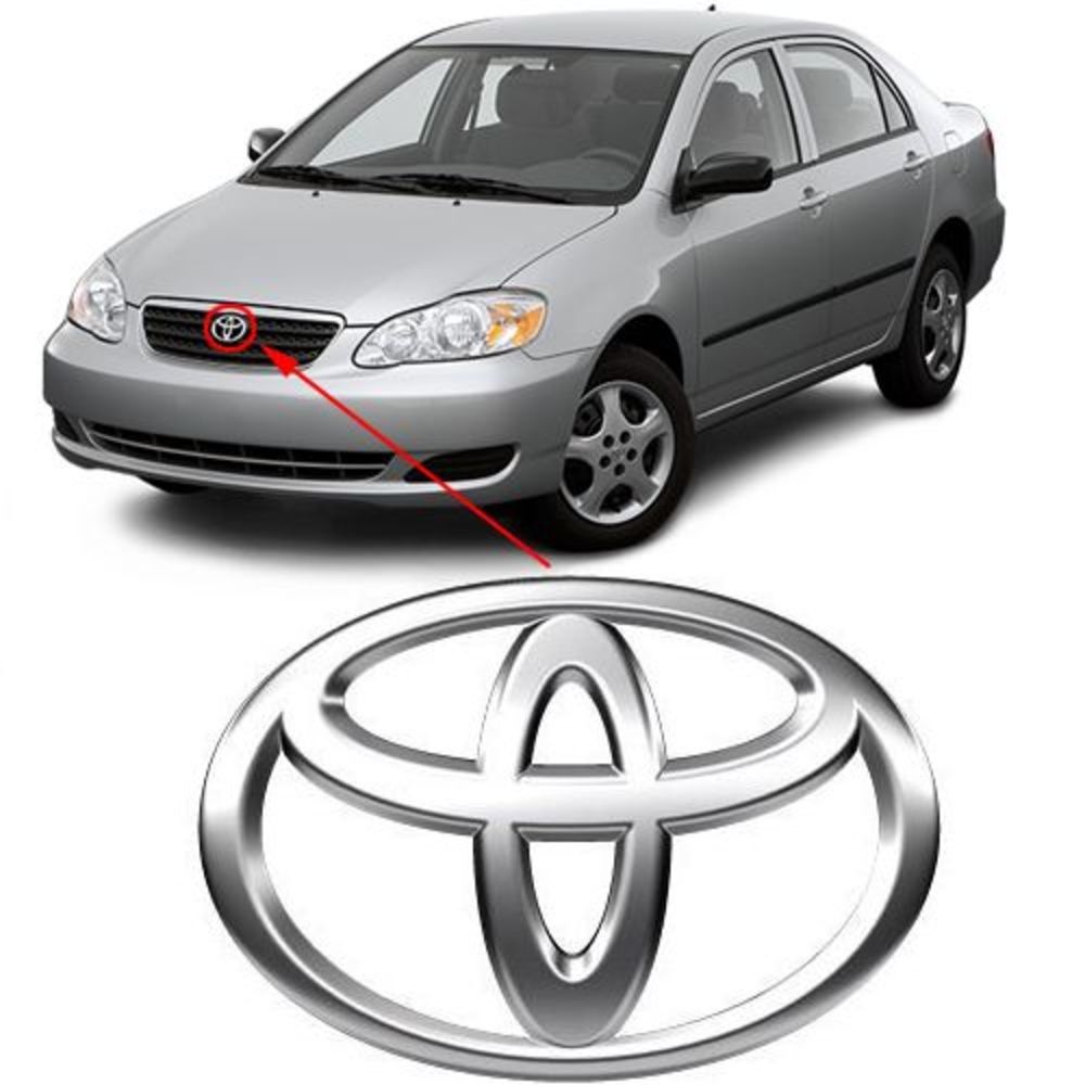 Emblema dianteiro logo marca Grade Toyota Corolla 2003 2004 2005 2006 2007 2008 cromado 10020