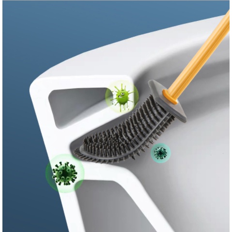 Escova Sanitária Silicone Quadrada Limpeza Banheiro Parede, Escova De Vazo Sanitário 36 x 8cm