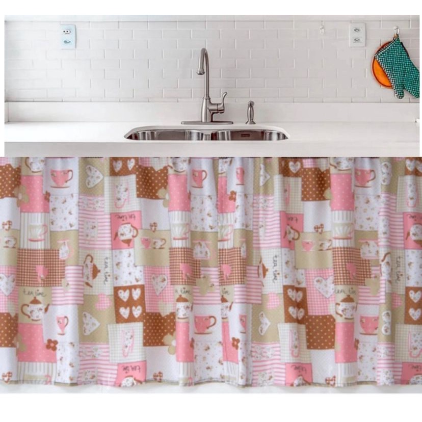 Cortina para Pia de Cozinha 2,80m x 0,80cm em Oferta na Shopee