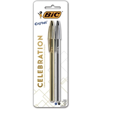 Caneta Bic cristal Celebration - Blister, 2 unid