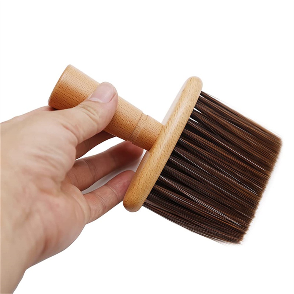 Espanador Vassoura Em Madeira para Barbearia Barbeiro Remover Resto de Pelos de Cabelo