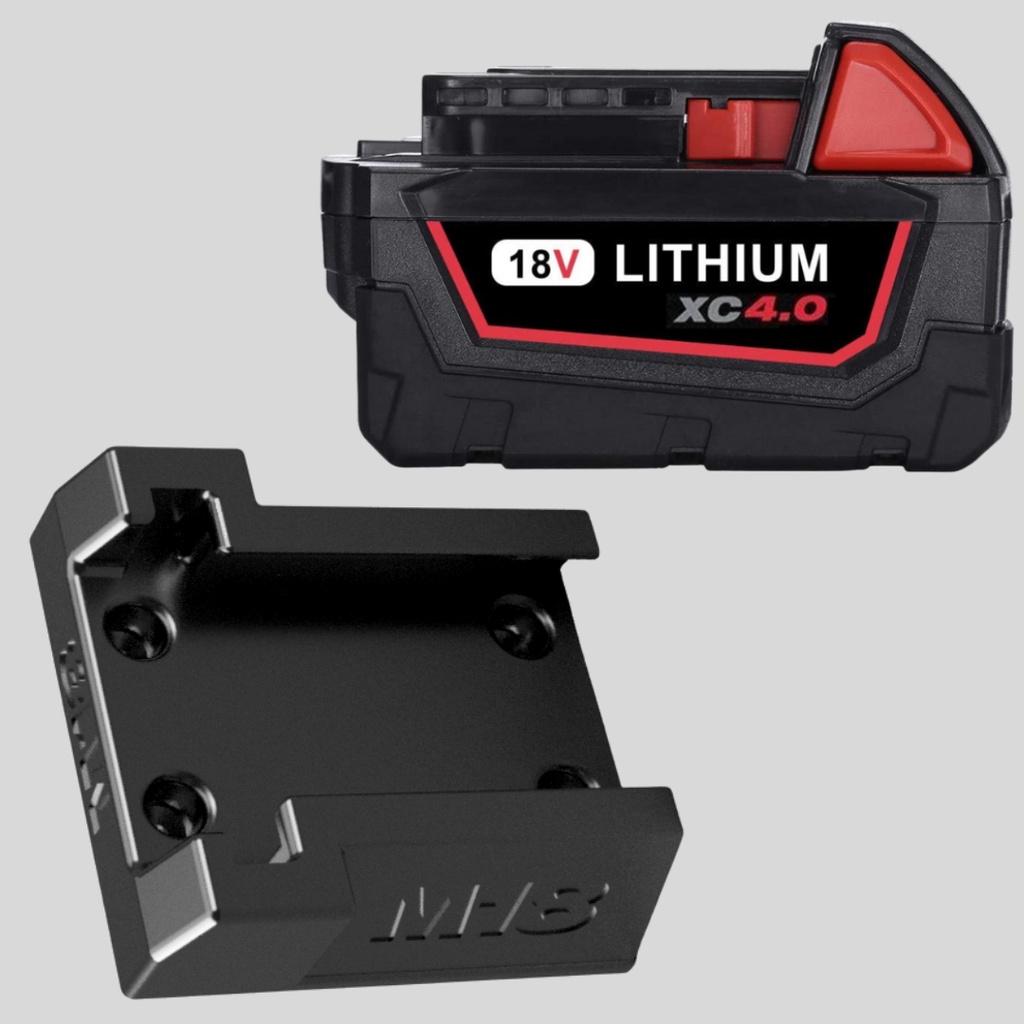 Suporte P/ Bateria Milwaukee 18v Para Mesas Bancadas Vans Etc