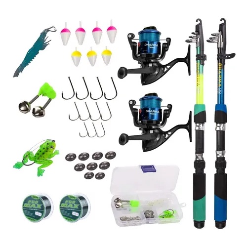 Kit Barato 2 Varas + 2 Molinetes + 1 Estojo Promoção em Oferta na Shopee