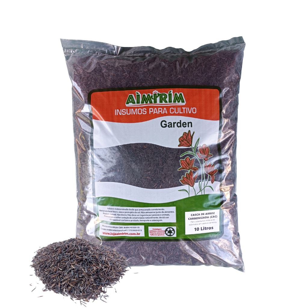 Palha De Arroz Carbonizada Substrato Suculentas Cactos 1 Kg