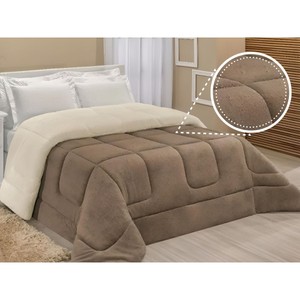 Coberdrom Casal Queen Sherpa Edredrom Pele de Carneiro 2,40m x 2,20m