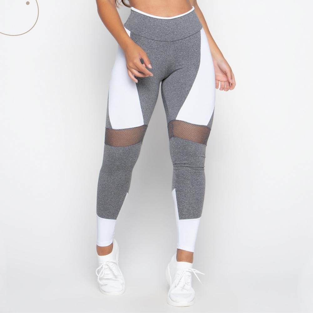 Calça Legging Feminina Tela Roupa Fitness de Academia Ginástica