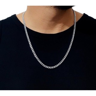 Corrente Cordão Masculino Grumet Aço Inoxidável Prateado 60cm - 4mm