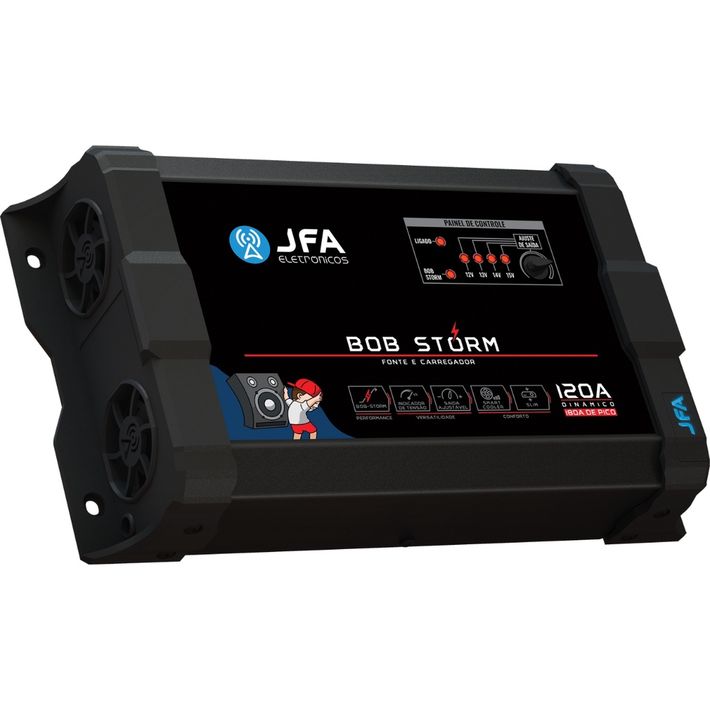 Detalhes do Fonte Carregador Automotivo Jfa Bob Storm 120a Bivolt